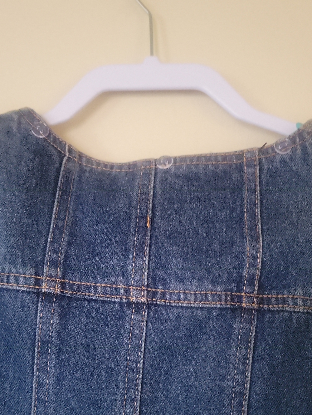 AKIRA Denim Wide-Leg Jumpsuit with Fur Trim - Dark Blue - Picture 9 of 12